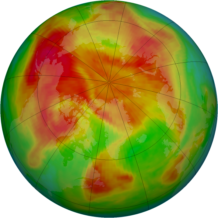 Arctic ozone map for 23 April 1985